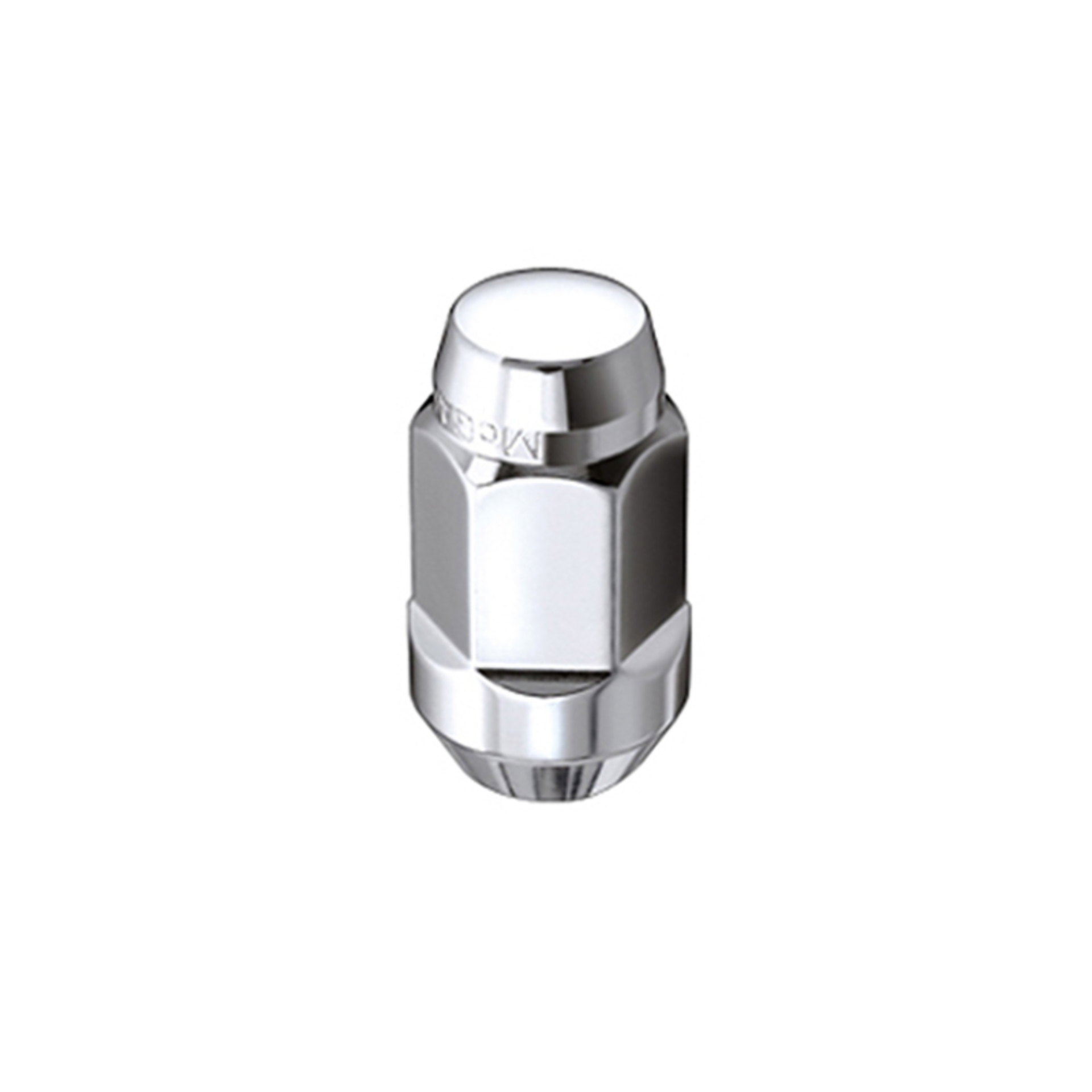 Picture of McGard Hex Lug Nut (Cone Seat Bulge Style) M14X1.5 / 22mm Hex / 1.635in. Length (4-Pack) - Chrome