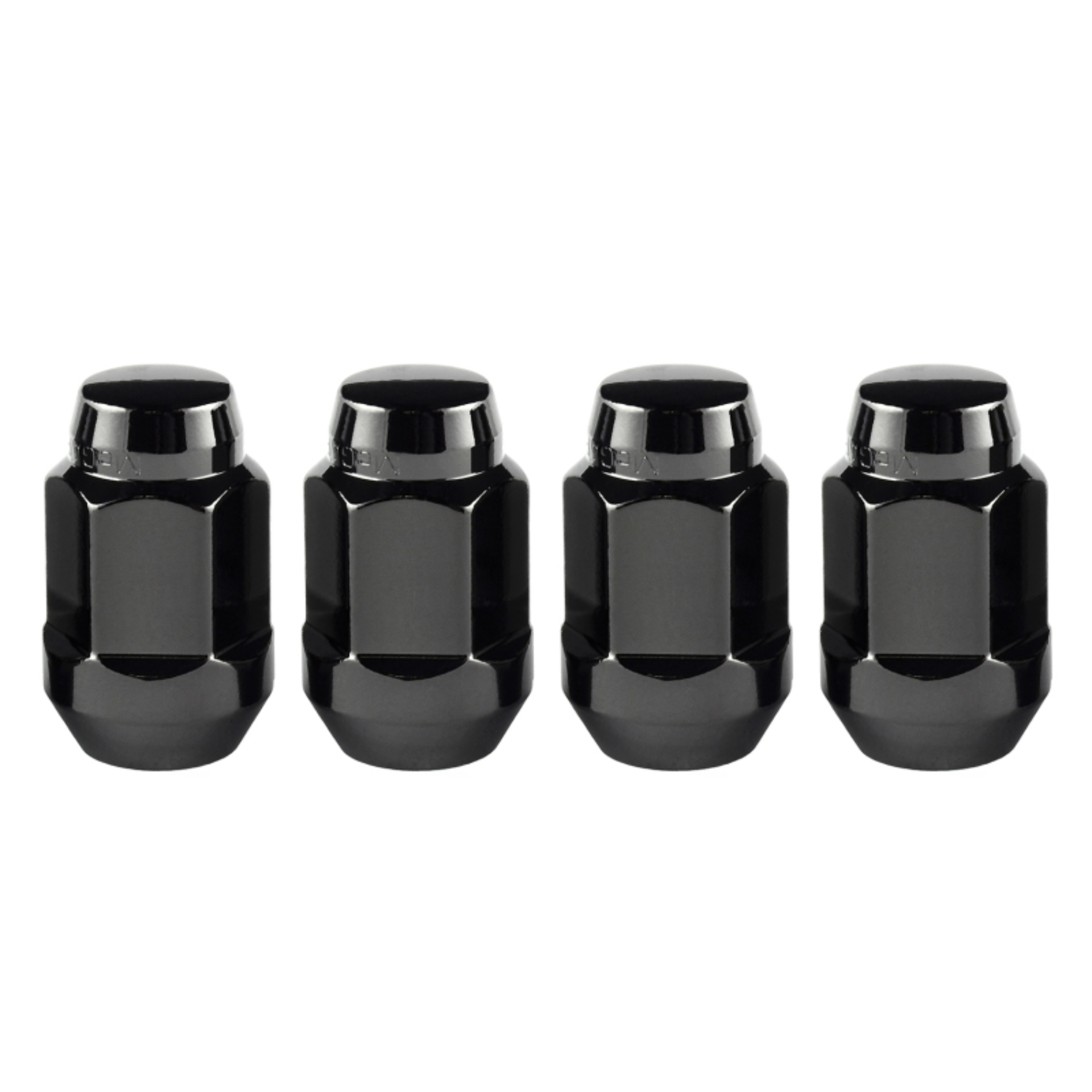 Picture of McGard Hex Lug Nut (Cone Seat Bulge Style) M14X1.5 / 22mm Hex / 1.635in. Length (4-Pack) - Black