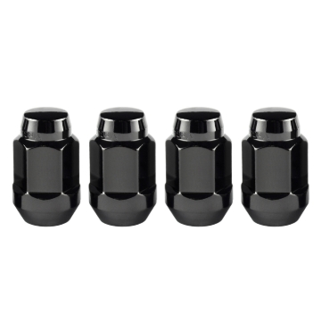 Picture of McGard Hex Lug Nut (Cone Seat Bulge Style) M14X1.5 / 22mm Hex / 1.635in. Length (4-Pack) - Black