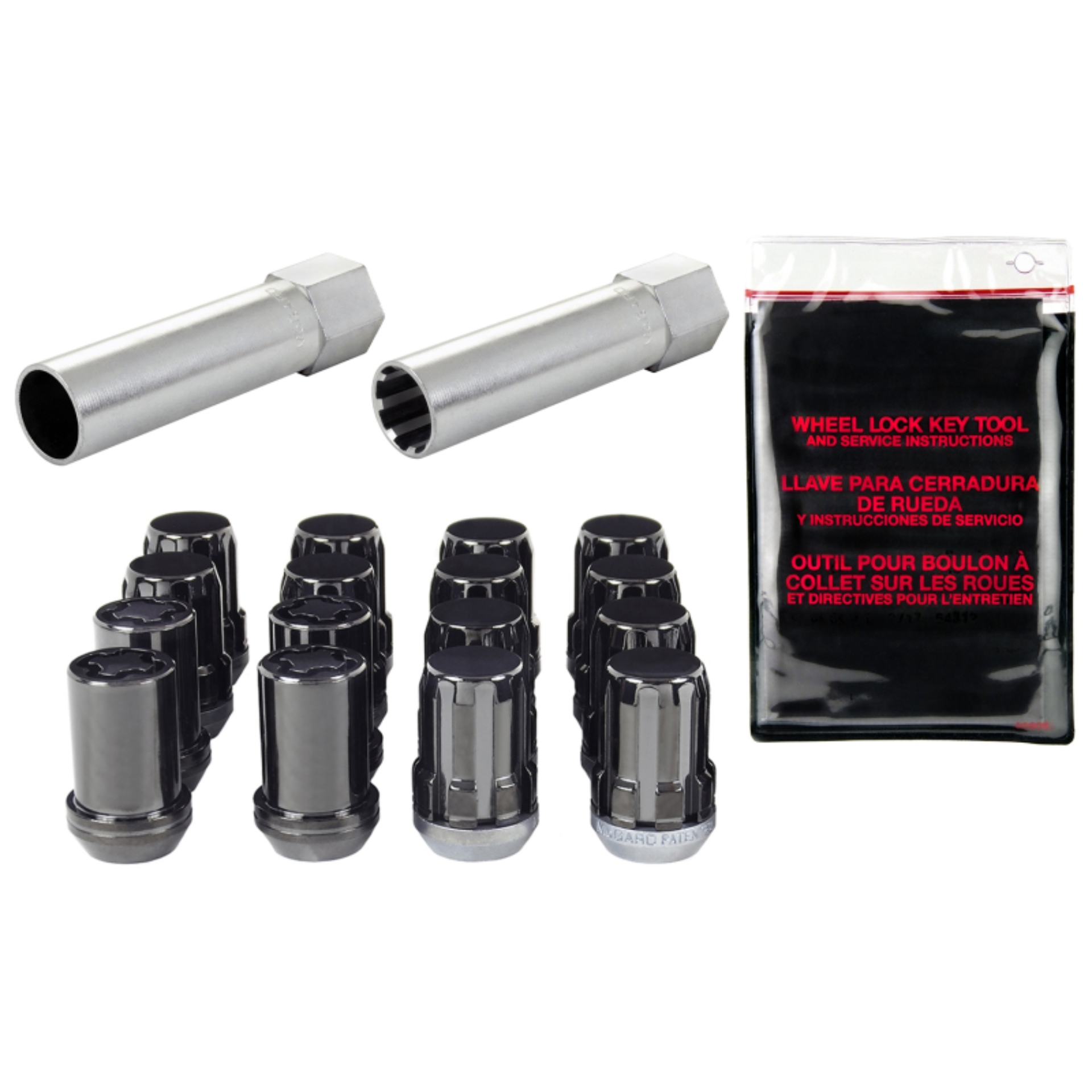 Picture of McGard SplineDrive Tuner 4 Lug Install Kit w/Locks & Tool (Cone) M12X1.5 / 13/16 Hex - Black