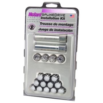 Picture of McGard SplineDrive Tuner 4 Lug Install Kit w/Locks & Tool (Cone) M12x1.5 / 13/16 Hex - Chrome (CS)