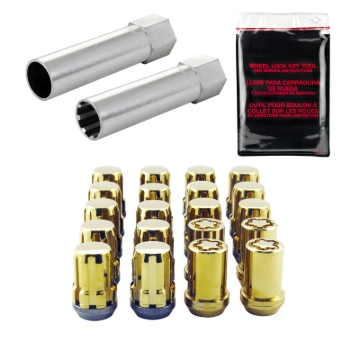 Picture of McGard SplineDrive Tuner 5 Lug Install Kit w/Locks & Tool (Cone) M12X1.25 / 13/16 Hex - Gold