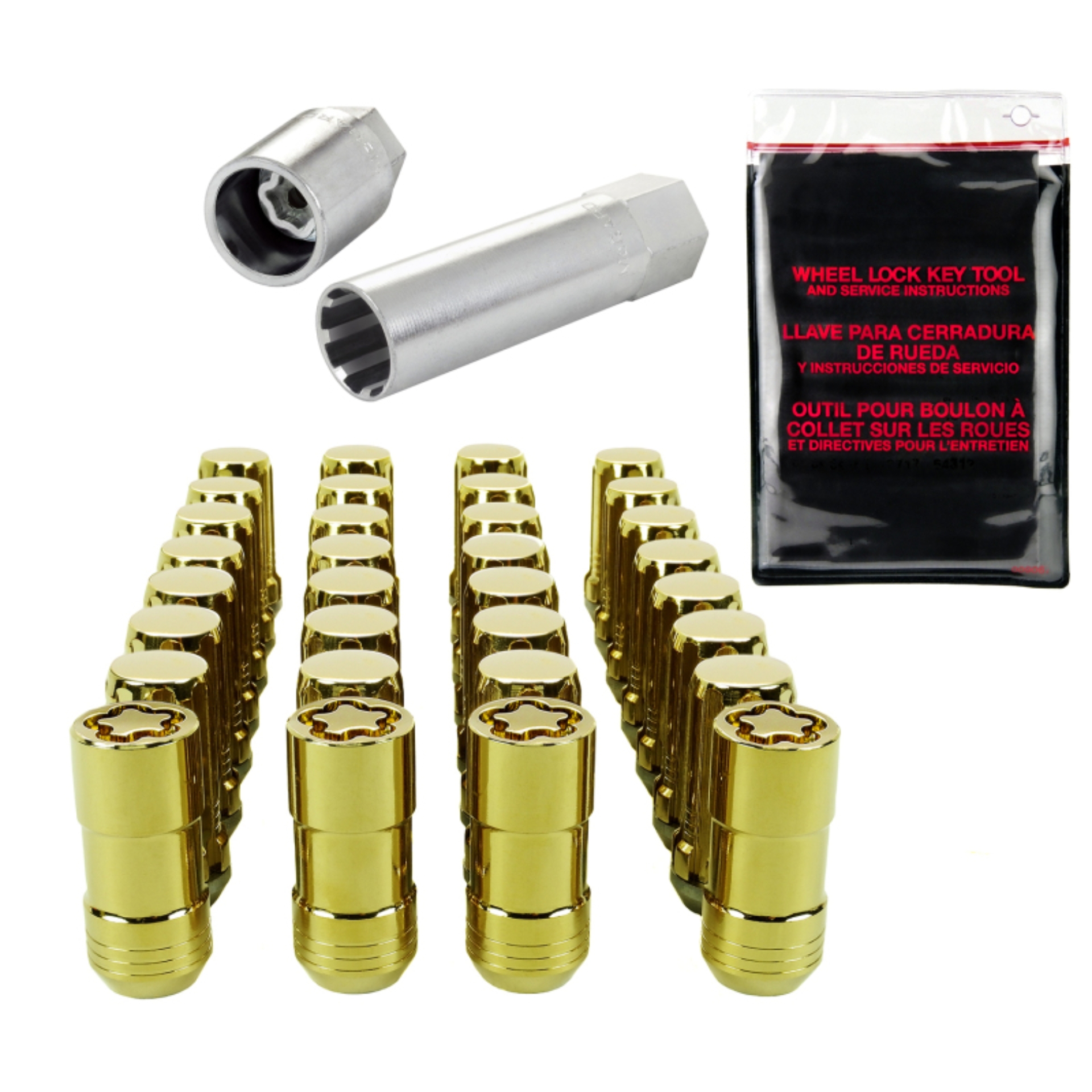 Picture of M14 x 1.5 Tuner Style Cone Seat 8-Lug Wheel Installation Kit-Gold