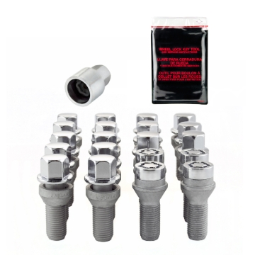 Picture of McGard 5 Lug Hex Install Kit w/Locks (Cone Seat Bolt) M14X1.5 / 17mm Hex / 28.0mm Shank L. - Chrome