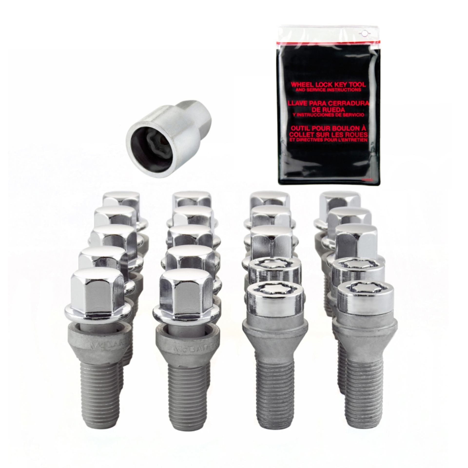 Picture of M14x1.5 Chrome Lug Bolt Wheel Installation Kit, 57.5mm OAL