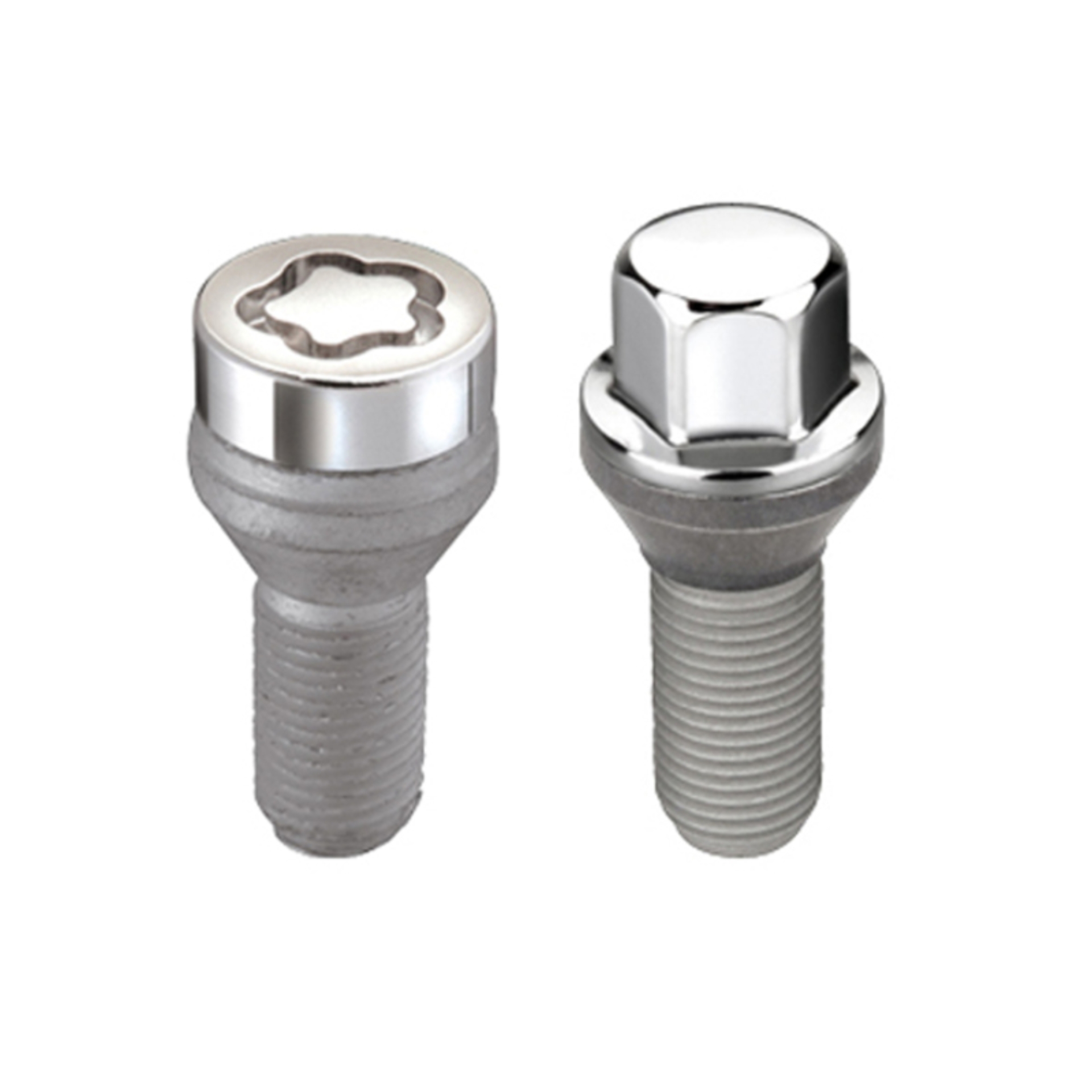 Picture of McGard 5 Lug Hex Install Kit w/Locks (Cone Seat Bolt) M12X1.25 / 17mm Hex / 25.6mm Shank L. - Chrome