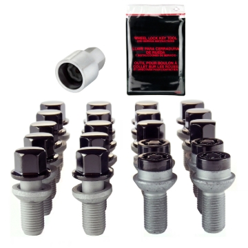 Picture of McGard 5 Lug Hex Install Kit w/Locks (Radius Seat Bolt) M14X1.5 / 17mm Hex / 26.3mm Shank L. - Black