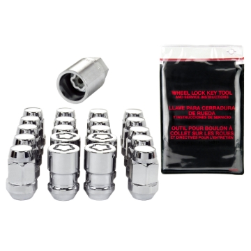 Picture of McGard 5 Lug Hex Install Kit w/Locks (Cone Seat Nut / Bulge) 1/2-20 / 3/4 Hex / 1.45in. L - Chrome