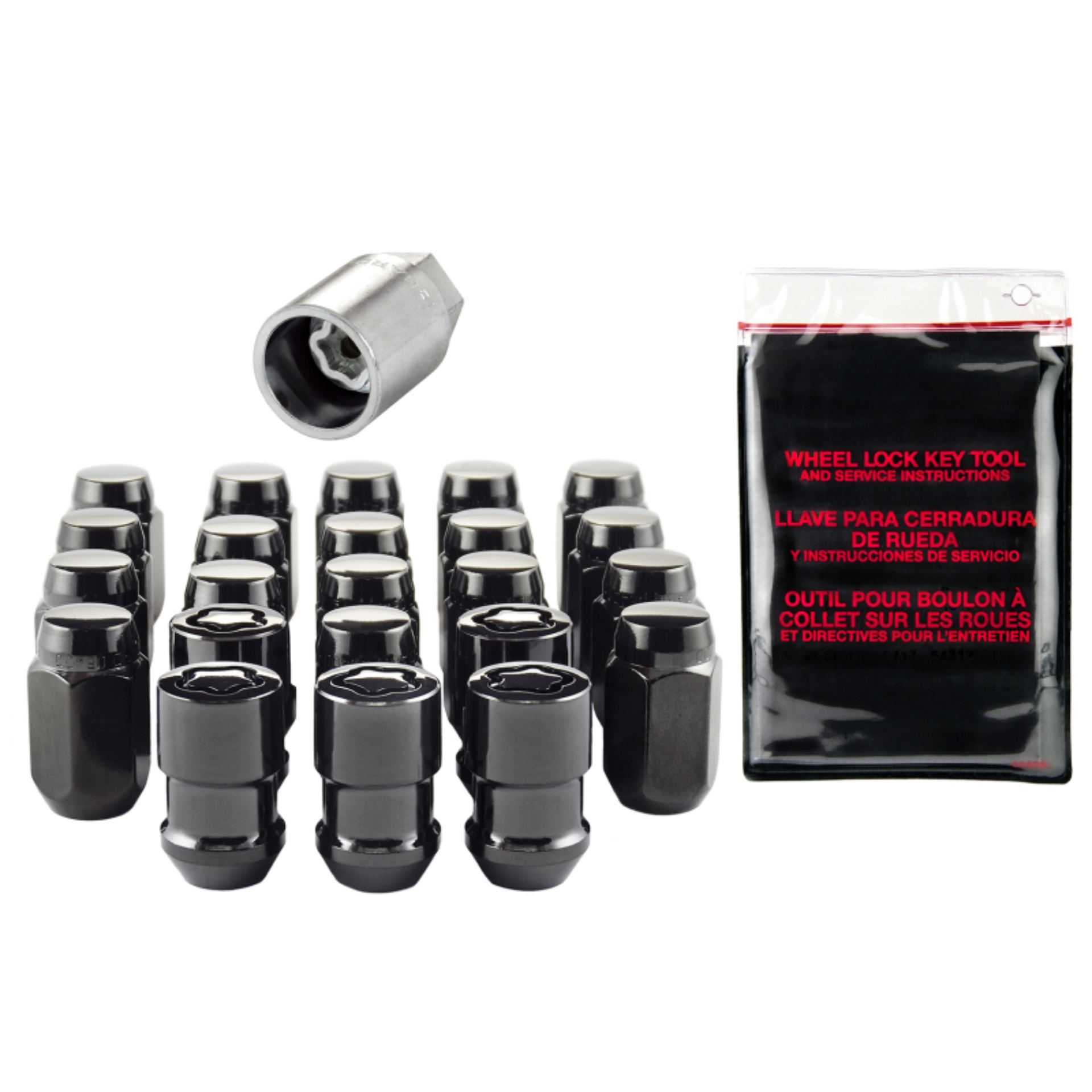 Picture of McGard Jeep Wrangler Hex Install Kit (Cone Seat) 1/2-20 / 13/16 Hex (18 Lug Nuts / 5 Locks) - Black