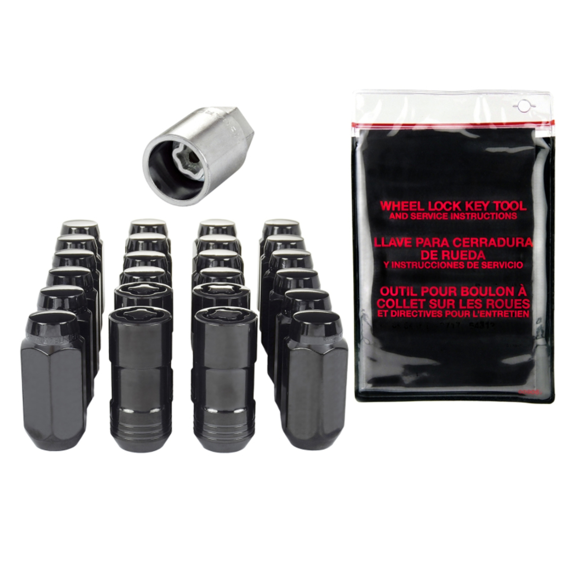 Picture of McGard 6 Lug Hex Install Kit w/Locks (Cone Seat Nut) M14X1.5 / 22mm Hex / 1.945in. Length - Black