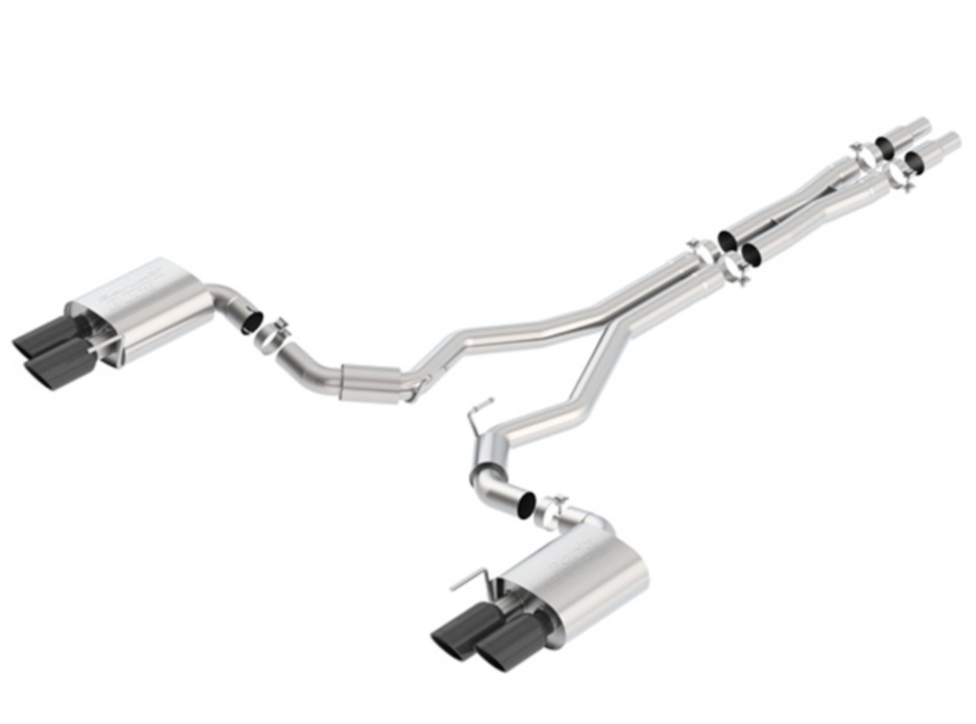 Picture of Borla 2018 Ford Mustang GT (A/T / M/T) 3in S-Type Catback Exhaust w/o Valves w/ Black Chrome Tips
