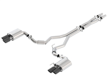 Picture of Borla 2018 Ford Mustang GT (A/T / M/T) 3in S-Type Catback Exhaust w/o Valves w/ Black Chrome Tips