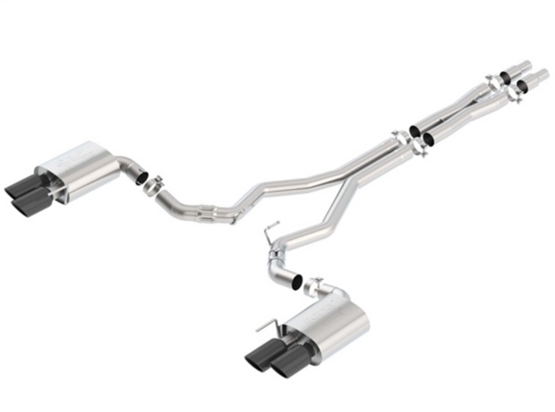 Picture of Borla 2018 Ford Mustang GT (A/T / M/T) 3in ATAK Catback Exhaust w/o Valves w/ Black Chrome Tips