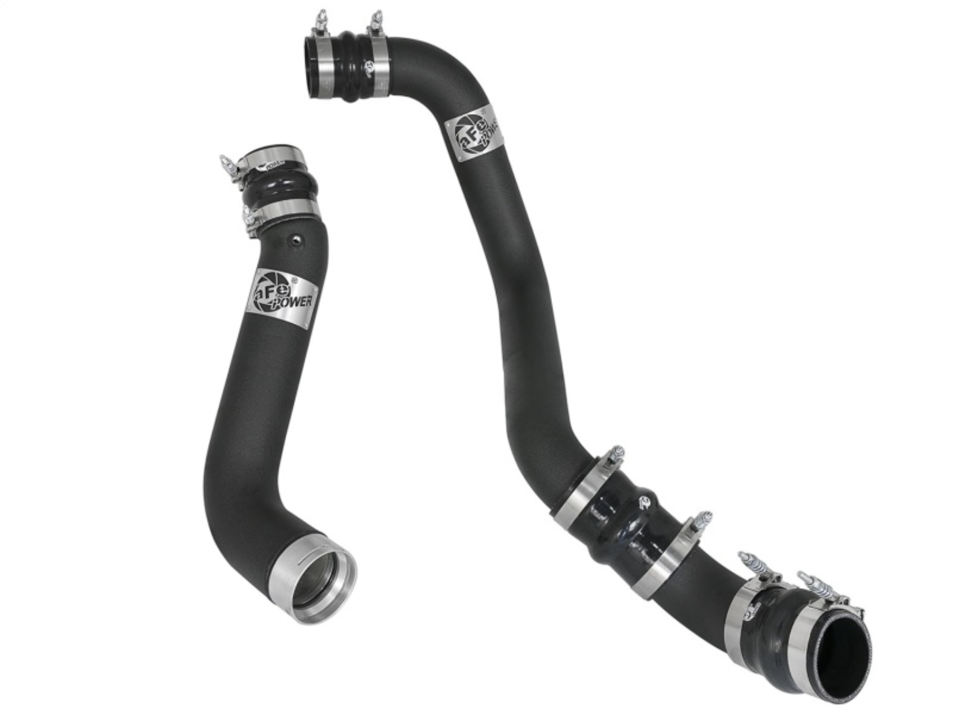 Picture of aFe BladeRunner 3in/3-1/2in Black Intercooler Tubes Hot/Cold 2017 GM Diesel Trucks V8 6.6L (td) L5P