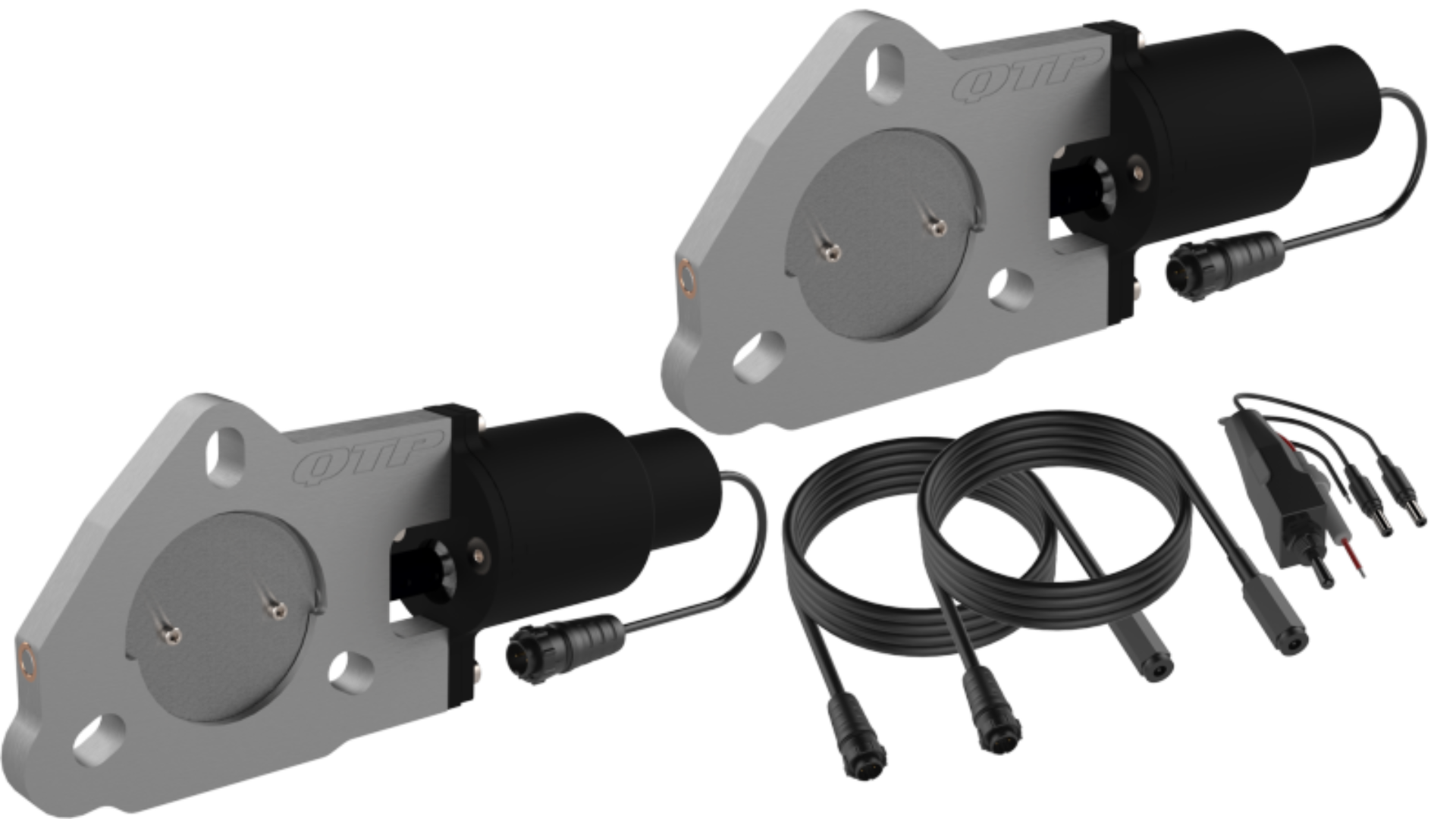 Picture of QTP 2.5in Bolt-On QTEC Dual Electric Cutout Valves - Pair