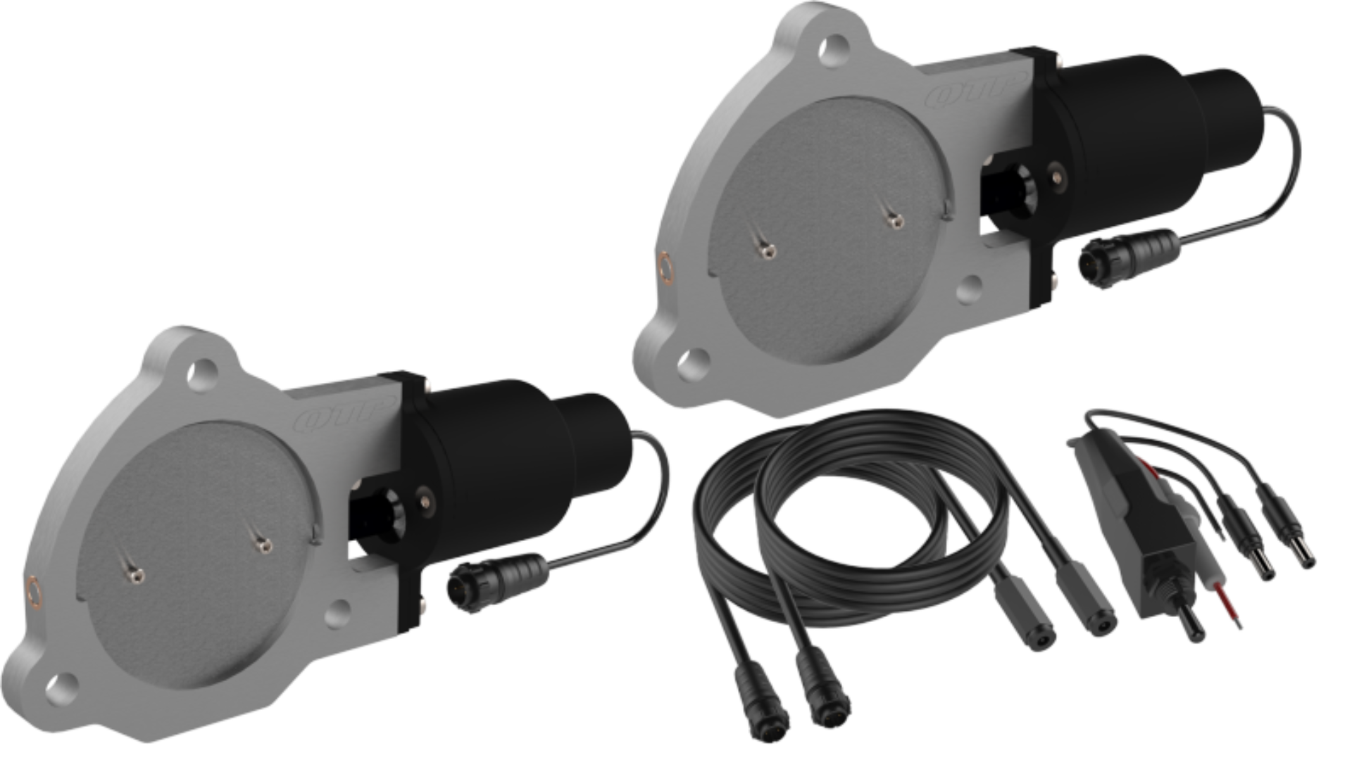 Picture of QTP 3.5in Bolt-On QTEC Dual Electric Cutout Valves - Pair