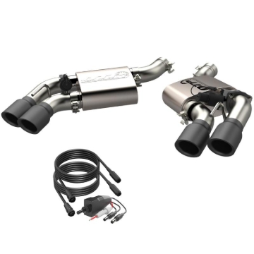 Picture of QTP 2016-2024 Chevrolet Camaro SS QTP Screamer Axle Back Quad Tip Bumper Black Tips