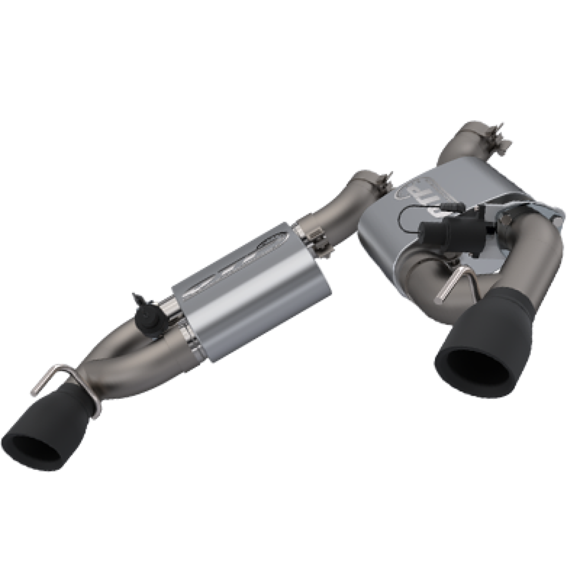 Picture of QTP 2016-2024 Chevrolet Camaro SS QTP Screamer Axle Back Dual Tip Bumper Black Tips