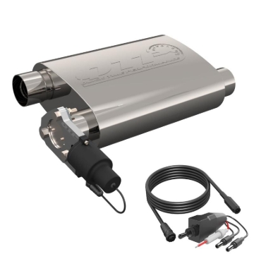 Picture of QTP 2.5in Weld-On 304SS Reverse Screamer Muffler w/Bolt-On QTEC Electric Cutout