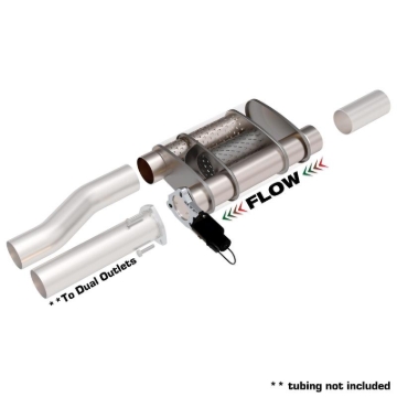 Picture of QTP 3in Weld-On Reverse 304SS Screamer Muffler Short Case w/Bolt-On QTEC Electric Cutout