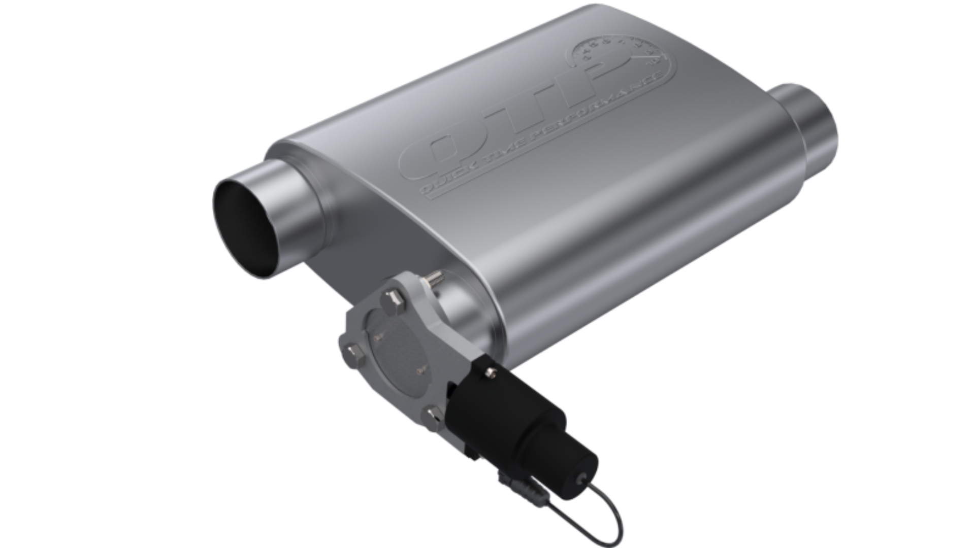 Picture of QTP 3in Weld-On 304SS Reverse Screamer Muffler w/Bolt-On QTEC Electric Cutout