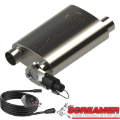 Picture of QTP 2.5in Weld-On 304SS Reverse Screamer Muffler w/Bolt-On QTEC Electric Cutout