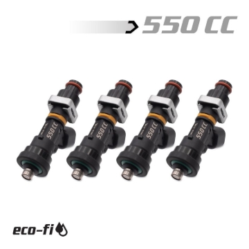 Picture of BLOX Racing Eco-Fi Street Injectors 550cc/min w/1/2in Adapter Honda B/D/H Series (Set of 4)