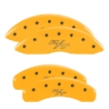 Picture of MGP 4 Caliper Covers Engraved Front & Rear 11-18 Dodge Durango Yellow Finish Black R/T Vintage Logo