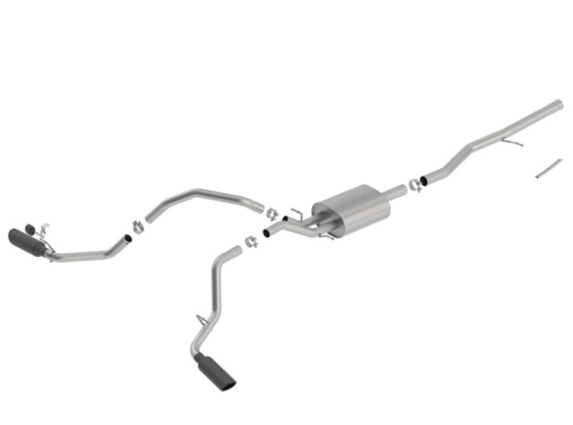 Picture of Borla 14-18 Chevrolet Silverado 1500 5.3L V8 AT/MT 4DR CC ATAK Catback Exhaust w/Black Chrome Tips