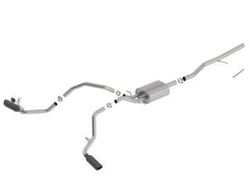 Picture of Borla 14-18 Chevrolet Silverado 1500 5.3L V8 AT/MT 4DR CC ATAK Catback Exhaust w/Black Chrome Tips