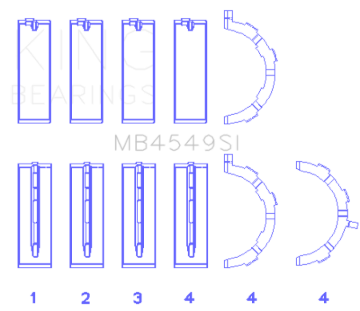 Picture of King Engine Bearings Ford EcoBoost 3.5L/3.7L V6 Main Bearing Set - Size STD