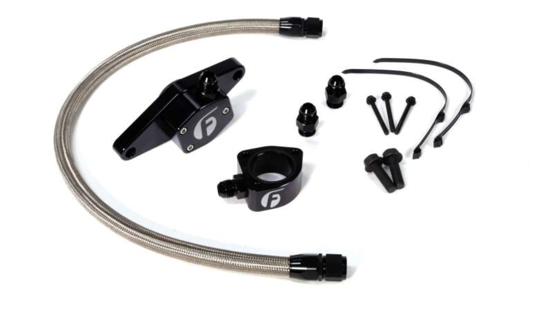 Picture of Fleece Performance 98.5-02 VP Coolant Bypass Kit w/ Stainless Steel Braided Line