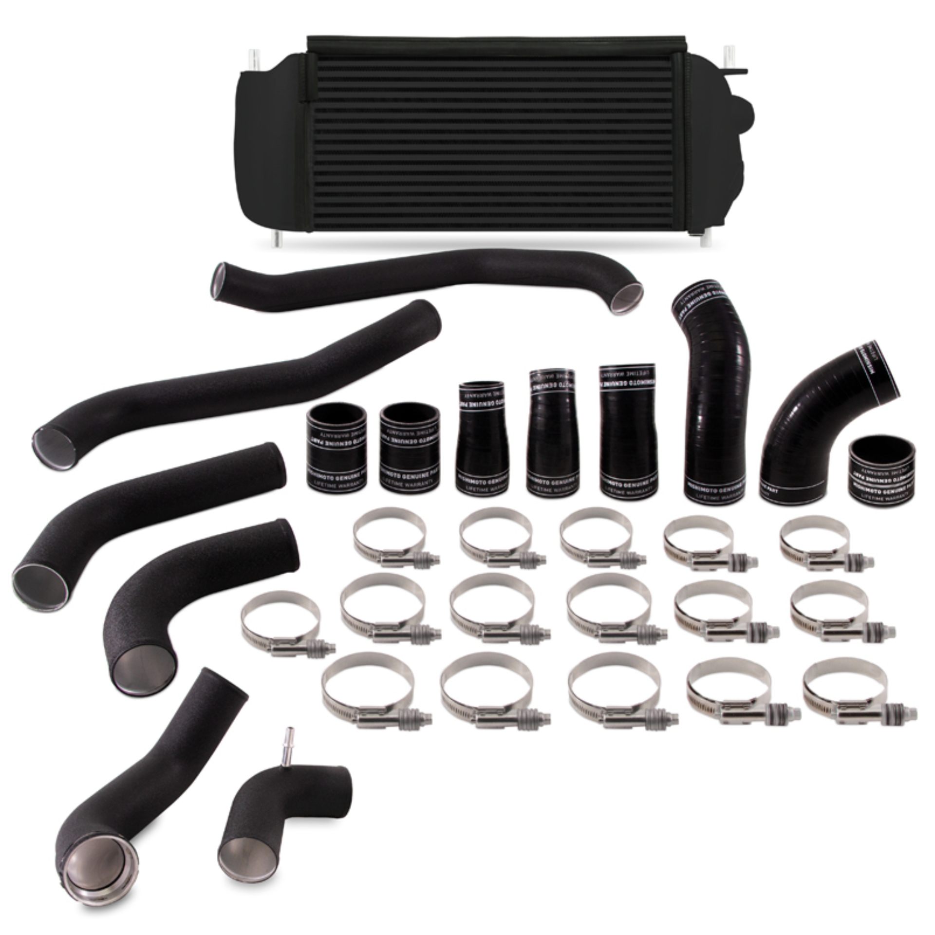 Picture of Mishimoto 2017+ Ford F150 3.5L EcoBoost Performance Intercooler Kit - Black Cooler Black Pipes