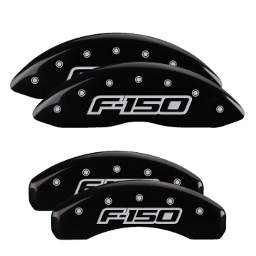 Picture of MGP 4 Caliper Covers Engraved F&R F150 / F150 2009 Black Powder Coat Finish Silver Characters