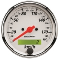 Picture of Autometer Arctic White 3-1/8in 190KM/H Electronic Programmable Speedometer w/ LCD ODO