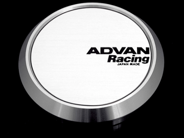Picture of Advan 63mm Flat Center Cap - White/Silver Alumite