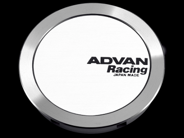Picture of Advan 73mm Full Flat Center Cap - White/Silver Alumite