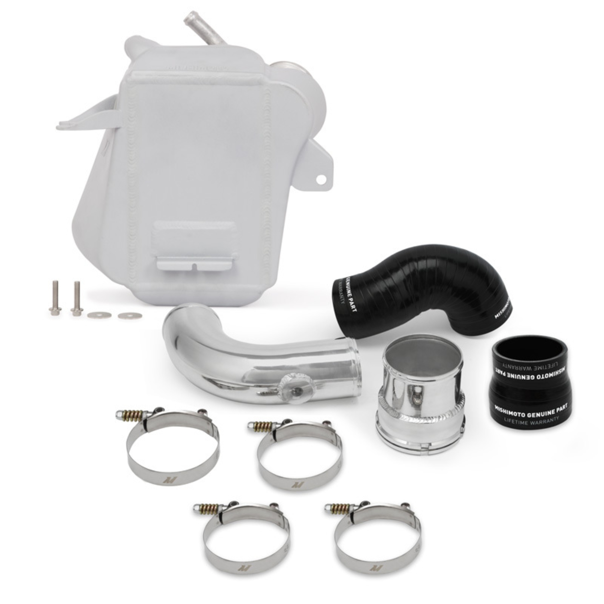 Picture of Mishimoto 2017+ Ford 6.7L Powerstroke Air-To-Water Intercooler - Micro-Wrinkle Silver