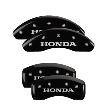 Picture of MGP 4 Caliper Covers Engraved Front & Rear Black Power Coat Finish Silver Characters - Honda
