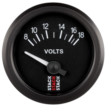 Picture of Autometer Stack Instruments 52mm 8-18V Electric Battery Voltage Gauge - Black