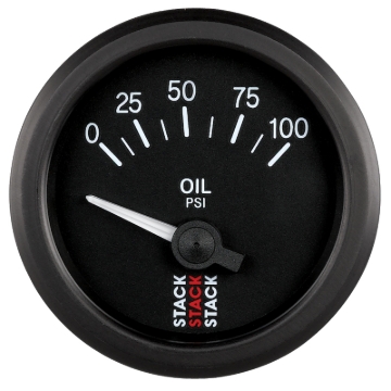 Picture of Autometer Stack Instruments 52mm 0-100 PSI 1/8in NPTF Electronic Oil Pressure Gauge - Black