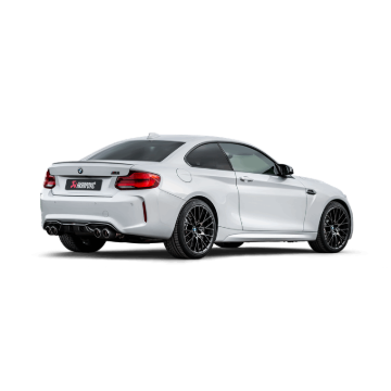 Picture of Akrapovic 2018+ BMW M2 Competition/M2 CS (F87N) Slip-On Line (Titanium) w/Carbon Fiber Tips