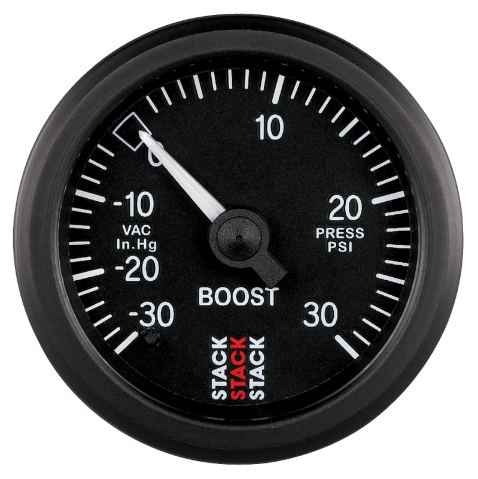 Picture of Autometer 52mm Stack Instruments -30INHG to +30PSI Mechanical Boost Gauge - Black