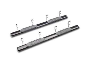 Picture of Lund 2019 Chevy Silverado 1500 Crew Cab 6in. Oval Straight Steel Nerf Bars - Black