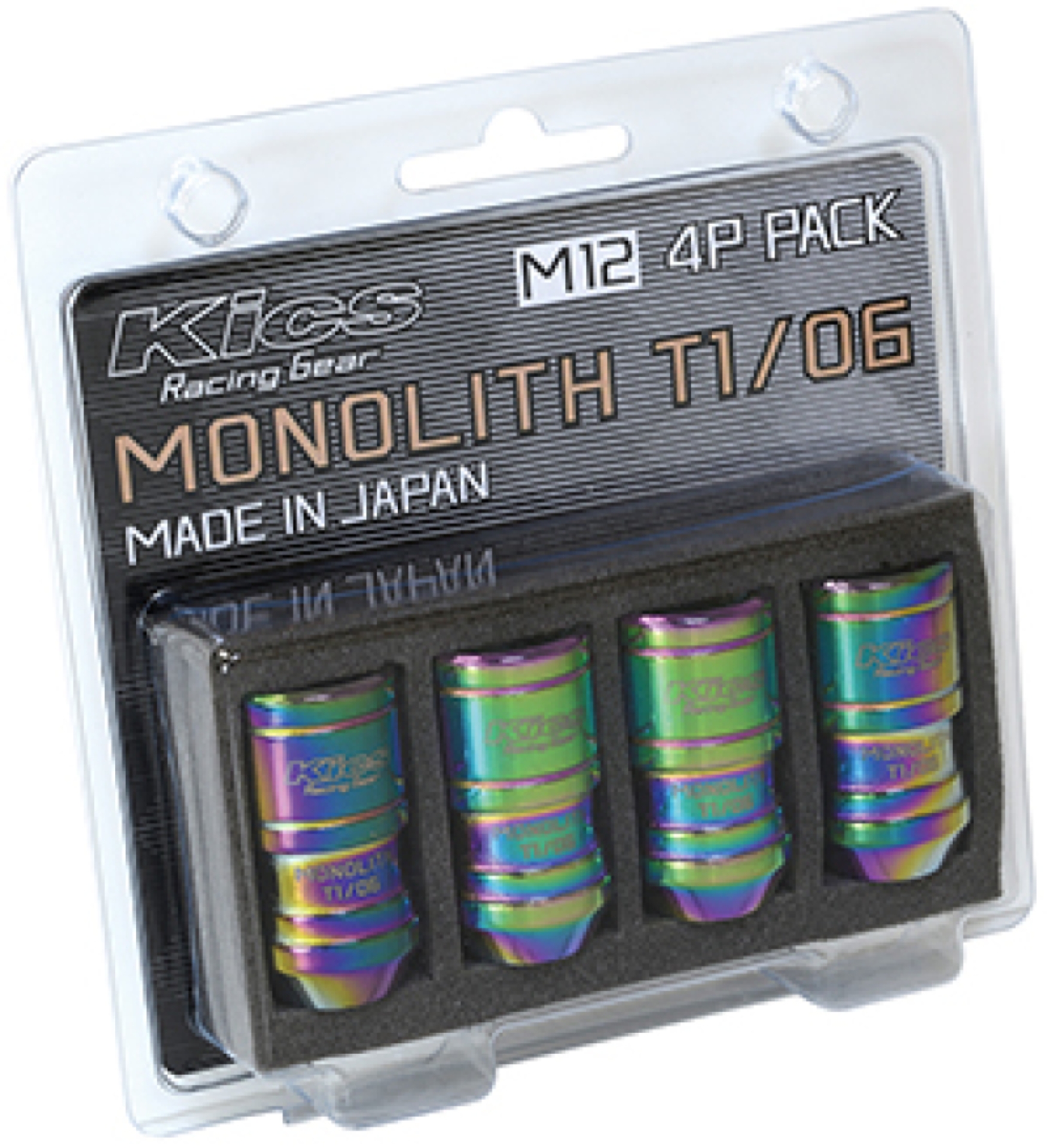 Picture of Project Kics 12 x 1.25 Neochrome T1/06 Monolith Lug Nuts - 4 Pcs