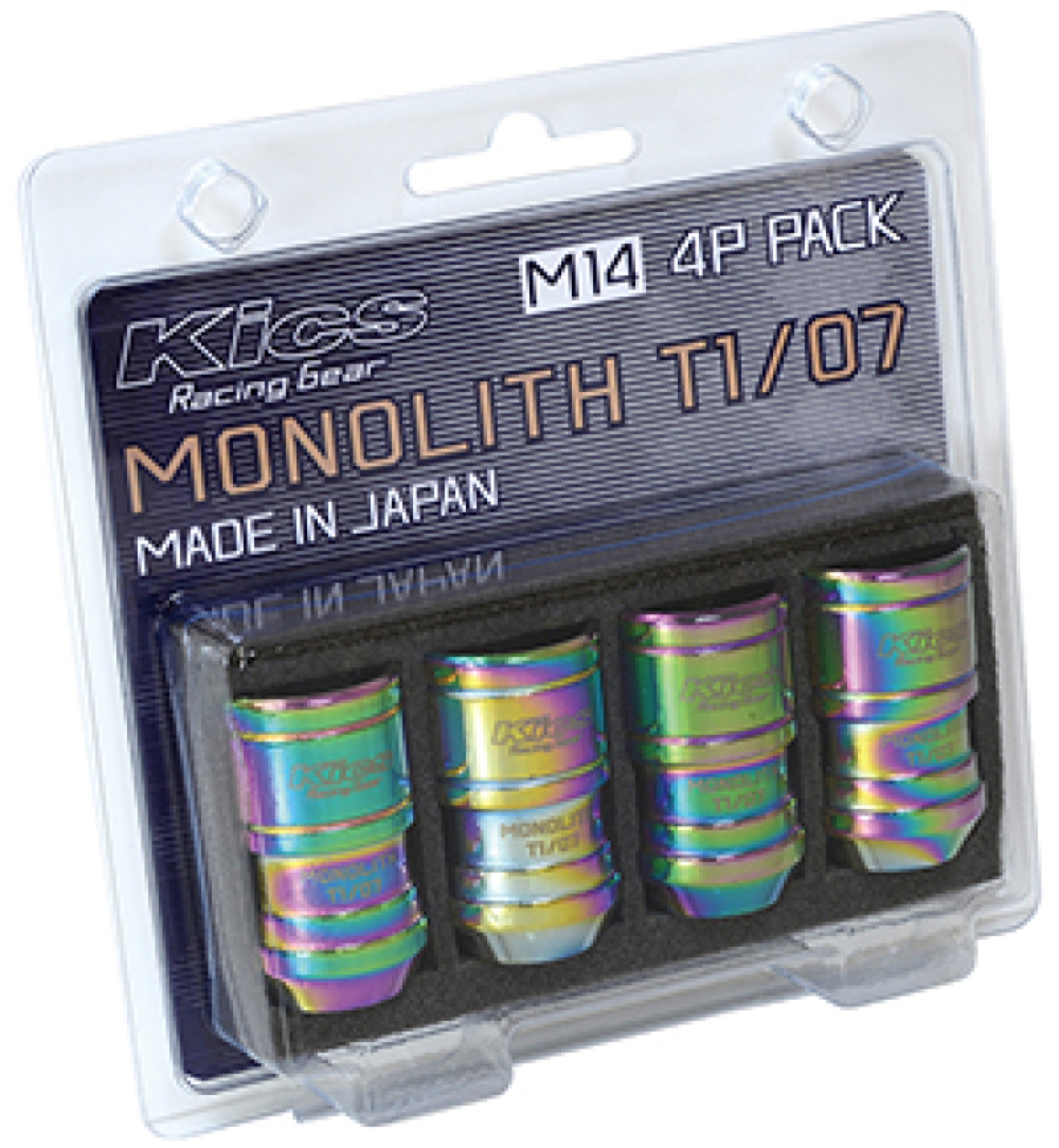 Picture of Project Kics 14 x 1.5 Neochrome T1/07 Monolith Lug Nuts - 4 Pcs