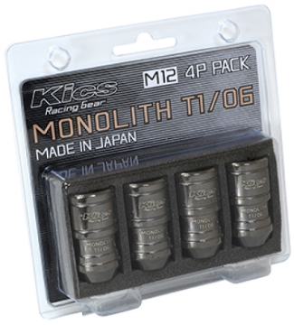 Picture of Project Kics 12 x 1.25 Glorious Black T1/06 Monolith Lug Nuts - 4 Pcs