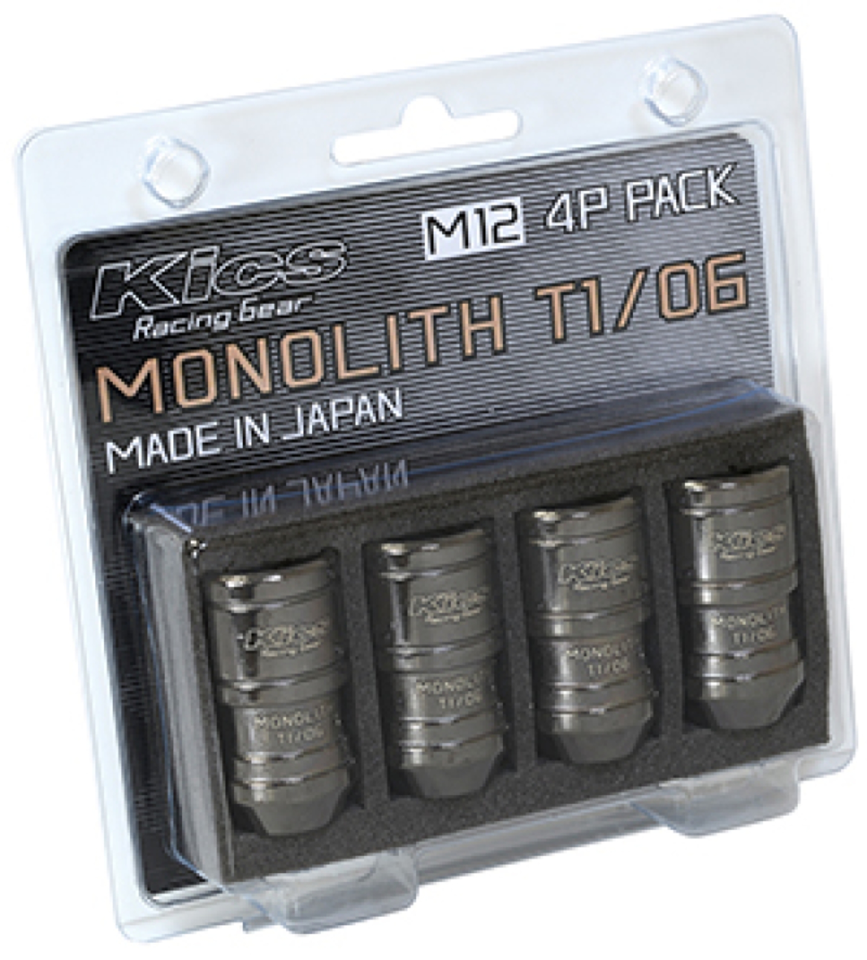 Picture of Project Kics 12 x 1.5 Glorious Black T1/06 Monolith Lug Nuts - 4 Pcs