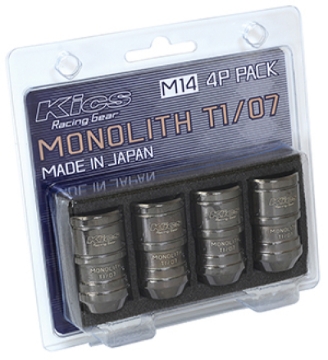 Picture of Project Kics 14 x 1.5 Glorious Black T1/07 Monolith Lug Nuts - 4 Pcs