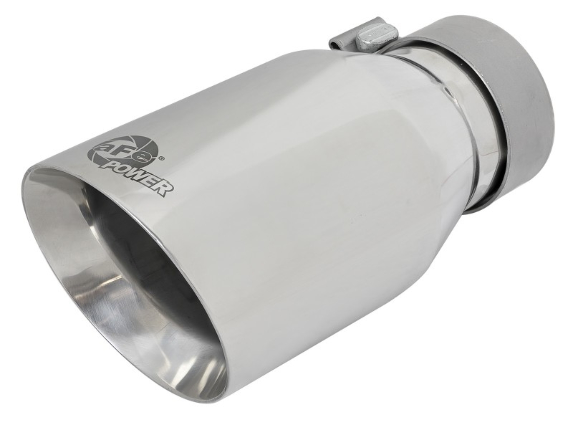 Picture of aFe MACH Force-Xp Univ 304 SS Double-Wall Clamp-On Exhaust Tip - Polished - 3in Inlet - 4.5in Outlet